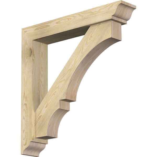 Ekena Millwork Balboa Traditional Rough Sawn Bracket w/ Offset Brace, Douglas Fir, 6"W x 34"D x 34"H BKT0604X34X34BOA01RDF - main